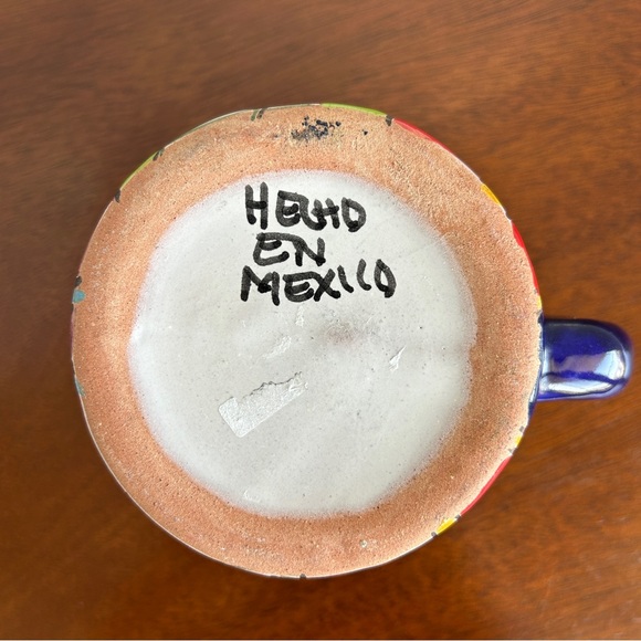 Multi--colour Hand Painted Ceramic Pottery Mug Cup Mexico - Picture 5 of 7